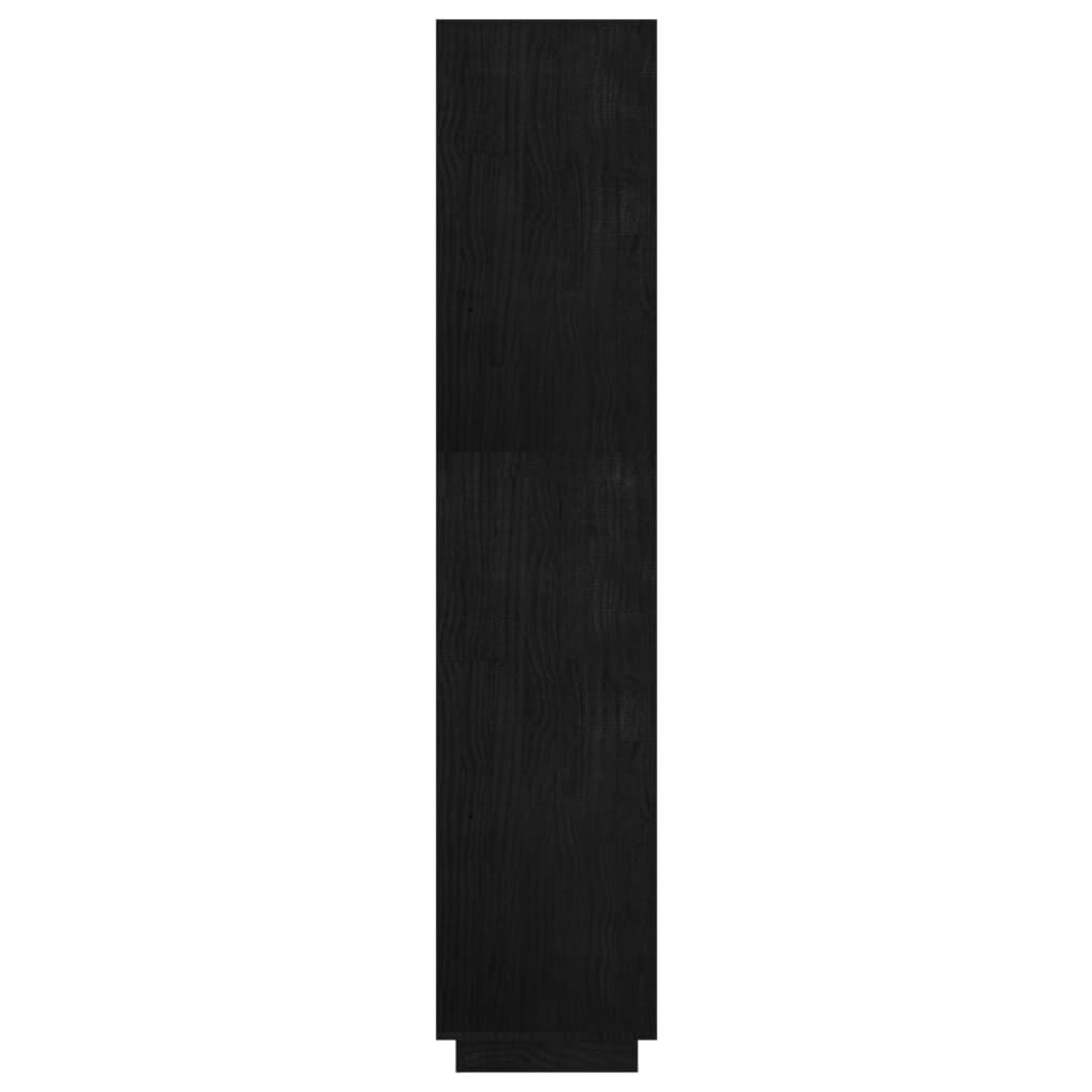 vidaXL Βιβλιοθήκη/Διαχωριστικό Χώρου Μαύρο 60x35x167 εκ. Μασίφ Πεύκο