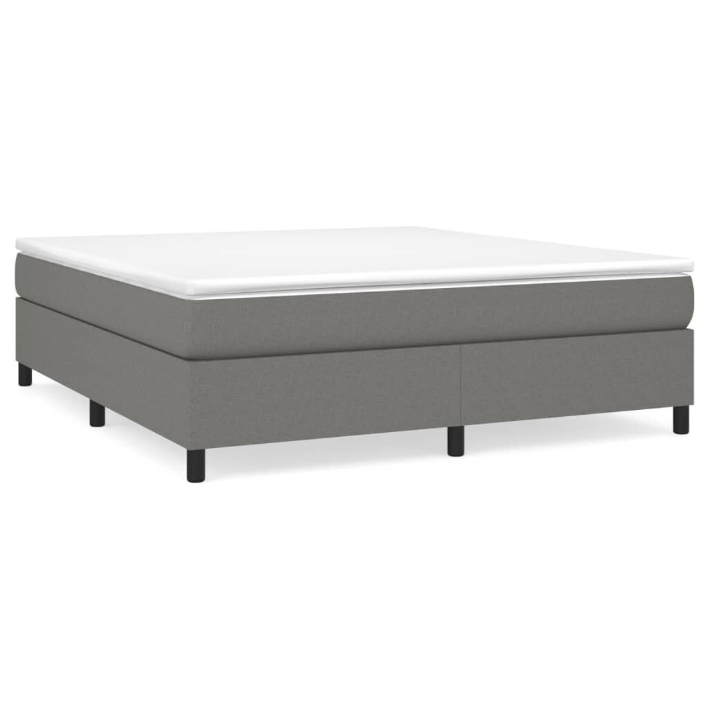vidaXL Κρεβάτι Boxspring με Στρώμα Σκούρο Γκρι 160x200 εκ Υφασμάτινο