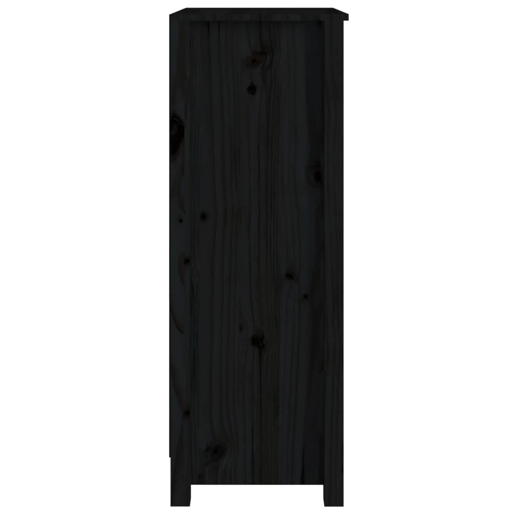 vidaXL Βιβλιοθήκη Μαύρη 50 x 35 x 97 εκ. από Μασίφ Ξύλο Πεύκου