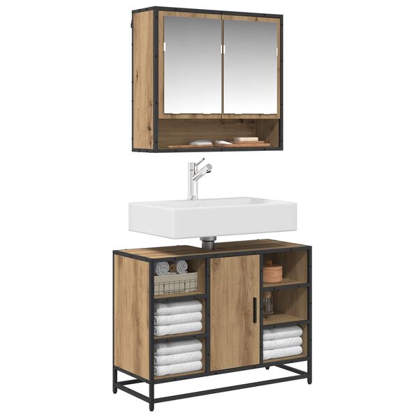 vidaXL &Sigma;&epsilon;&tau; &Epsilon;&pi;ί&pi;&lambda;&omega;&nu; &Mu;&pi;ά&nu;&iota;&omicron;&upsilon; 2 pcs Artisan Oak &Epsilon;&pi;&epsilon;&xi;&epsilon;&rho;&gamma;&alpha;&sigma;&mu;έ&nu;&omicron; &xi;ύ&lambda;&omicron;