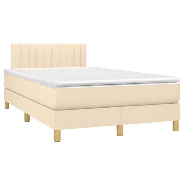 vidaXL &Kappa;&rho;&epsilon;&beta;ά&tau;&iota; Boxspring &mu;&epsilon; &Sigma;&tau;&rho;ώ&mu;&alpha; &Kappa;&rho;&epsilon;&mu; 120x190 &epsilon;&kappa;. &Upsilon;&phi;&alpha;&sigma;&mu;ά&tau;&iota;&nu;&omicron;