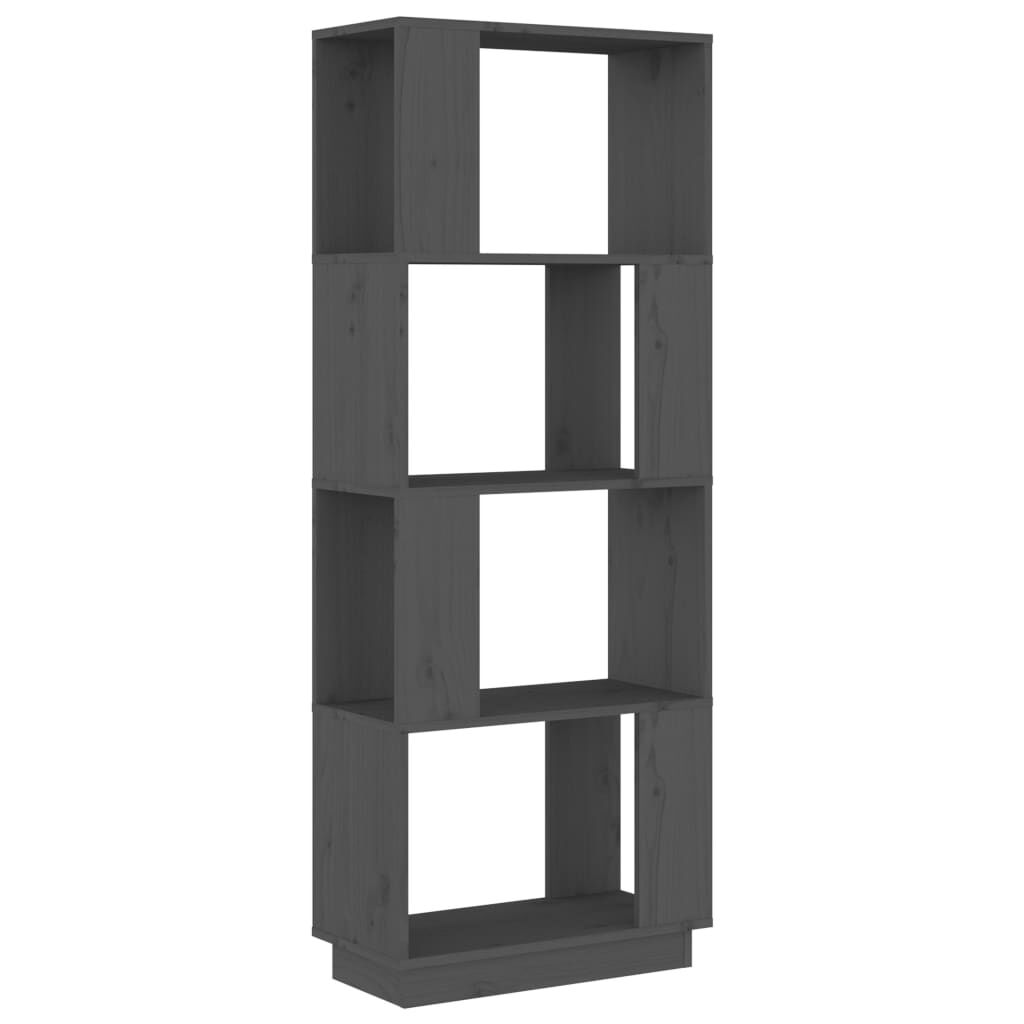 vidaXL Βιβλιοθήκη/Διαχωριστικό Χώρου Γκρι 51x25x132 εκ. Μασίφ Πεύκο
