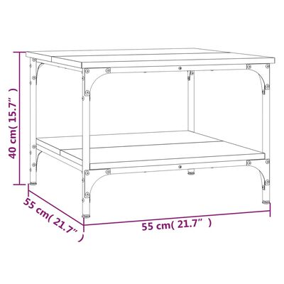 vidaXL Τραπεζάκι Σαλονιού Καπνιστή Δρυς 55 x 55 x 40 εκ. Επεξεργ. Ξύλο
