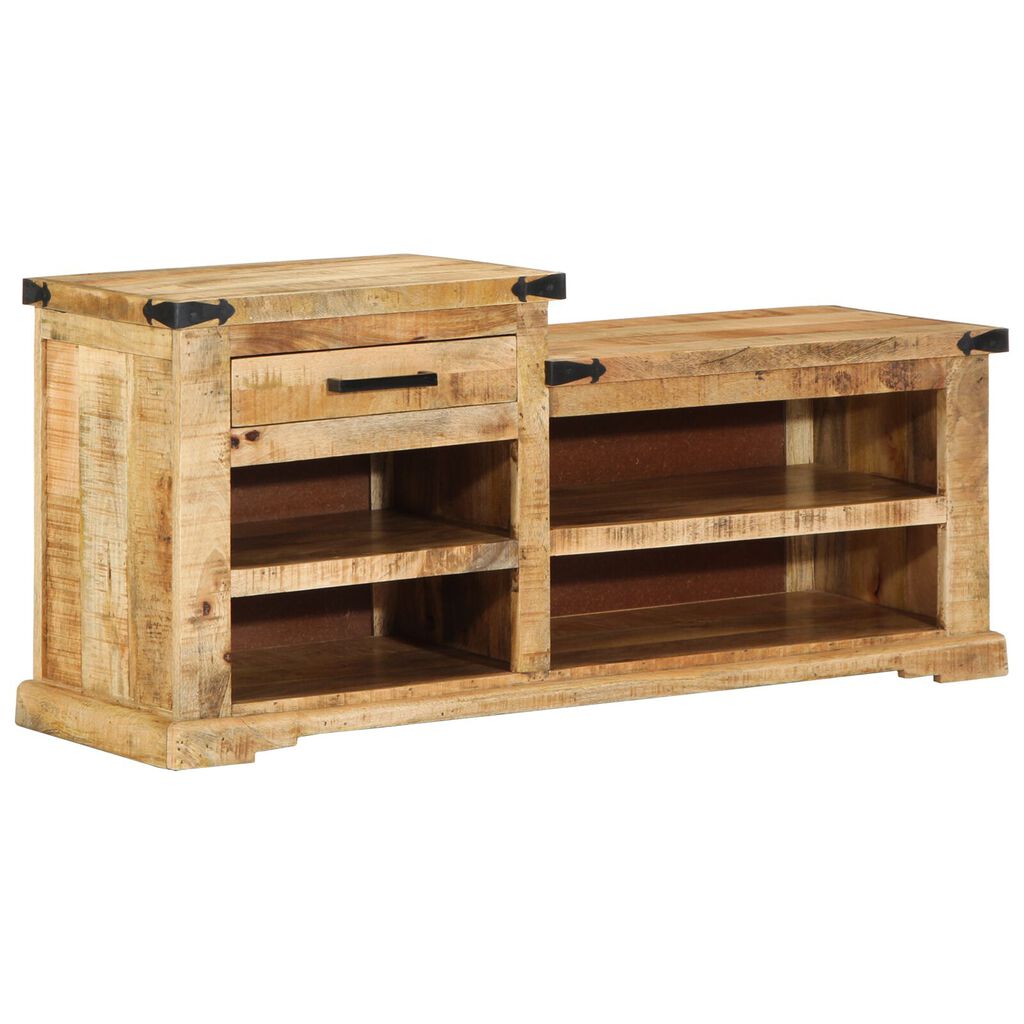 vidaXL Πάγκος για Παπούτσια 110x35x50 cm Μασίφ Ξύλο Μάνγκο