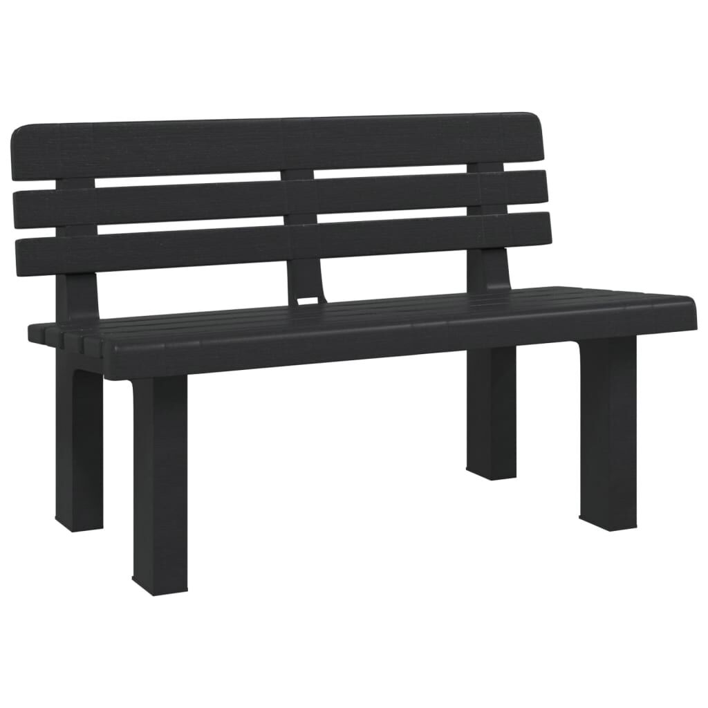 vidaXL Παγκάκι Κήπου Ανθρακί 110 x 52 x 71 εκ. από Πολυπροπυλένιο