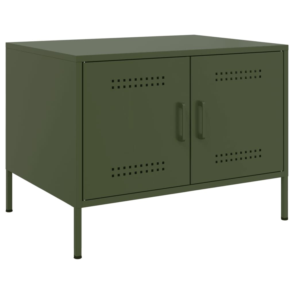 vidaXL Τραπεζάκι Σαλονιού Πράσινο Λαδί 68x50x50,5 εκ. από Ατσάλι