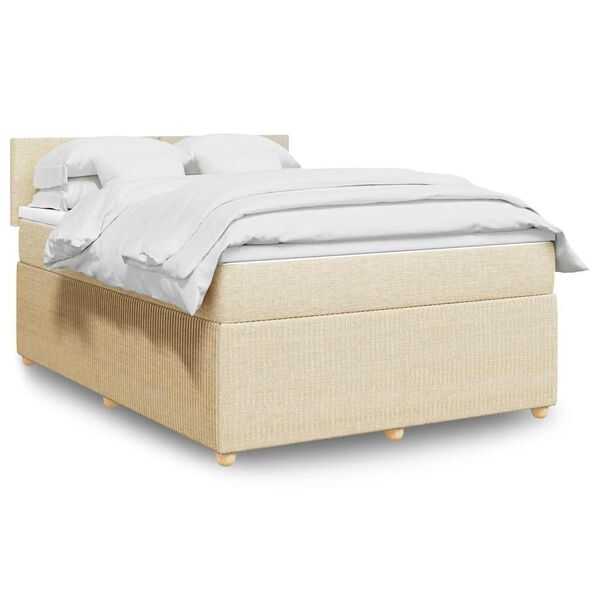 vidaXL &Kappa;&rho;&epsilon;&beta;ά&tau;&iota; Boxspring &mu;&epsilon; &Sigma;&tau;&rho;ώ&mu;&alpha; &Kappa;&rho;&epsilon;&mu; 140x190 &epsilon;&kappa;. &Upsilon;&phi;&alpha;&sigma;&mu;ά&tau;&iota;&nu;&omicron;