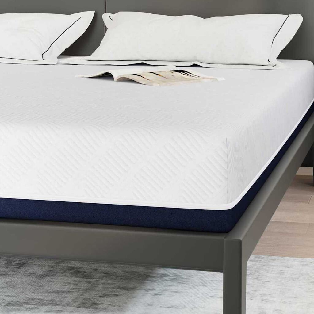vidaXL Στρώμα Λευκό, Μπλε 200 x 200 cm Pěna