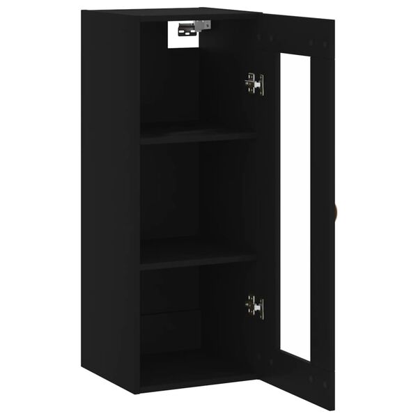 vidaXL Ντουλάπι Τοίχου Μαύρο 34,5x34x90 εκ.