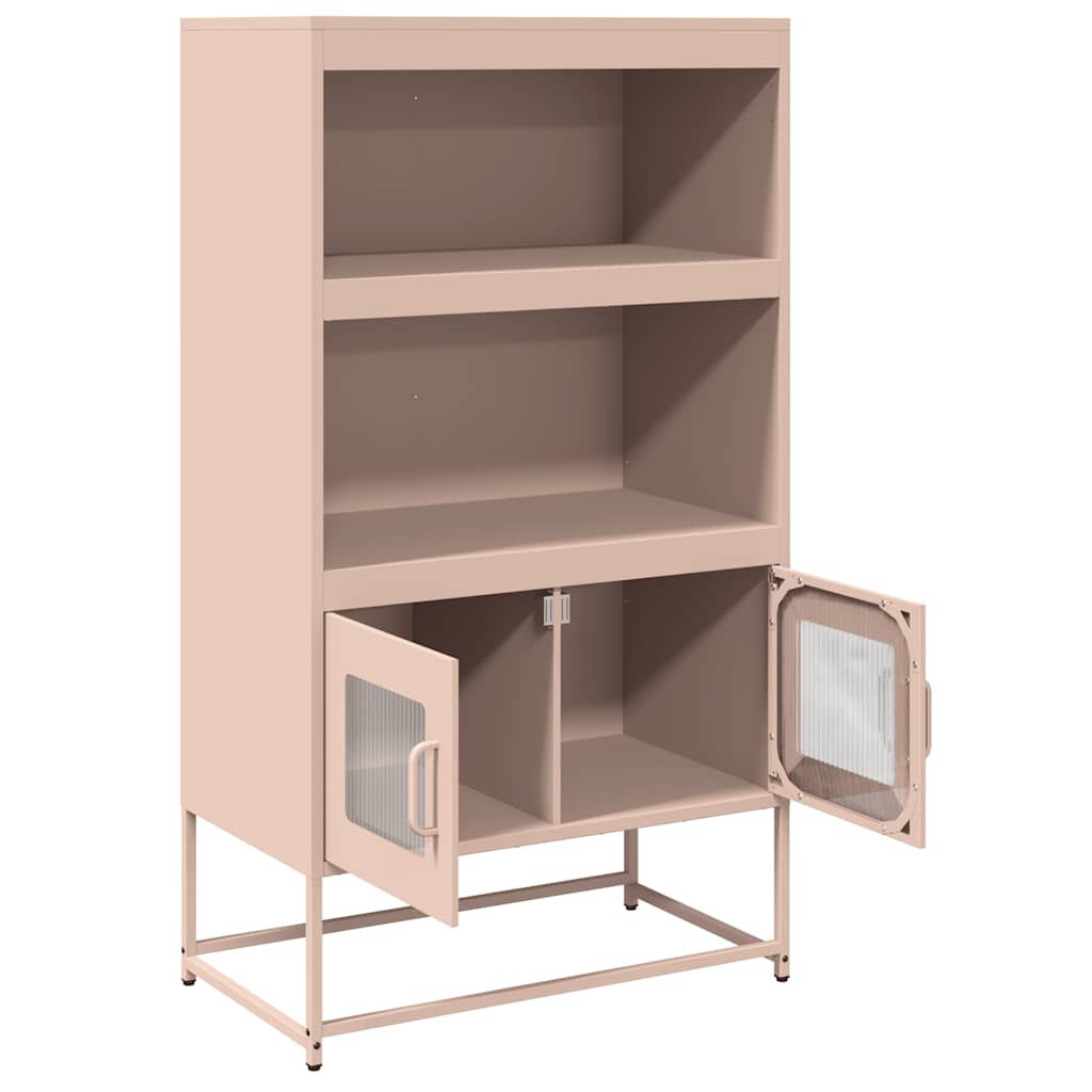 vidaXL Highboard Ροζ 68x39x123 cm Ατσάλι