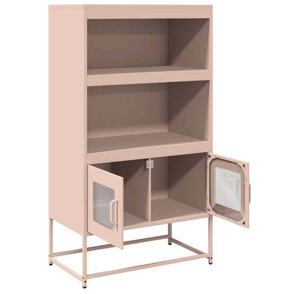 vidaXL Highboard Ροζ 68x39x123 cm Ατσάλι