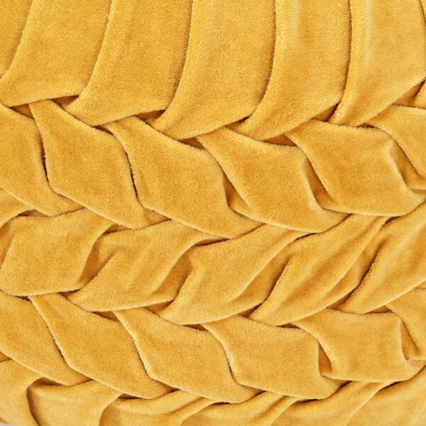 vidaXL Πουφ με Smock Σχέδιο Κίτρινο 40 x 30 εκ. από Βαμβακερό Βελούδο