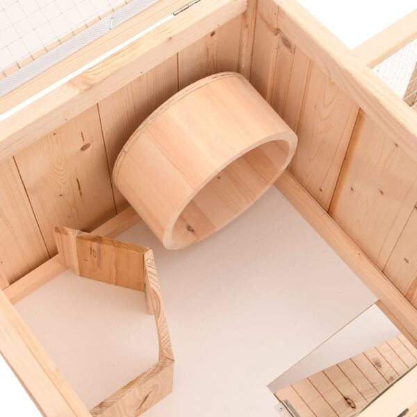 vidaXL Κλουβί Χάμστερ 81 x 40 x 60 εκ. από Μασίφ Ξύλο Ελάτης