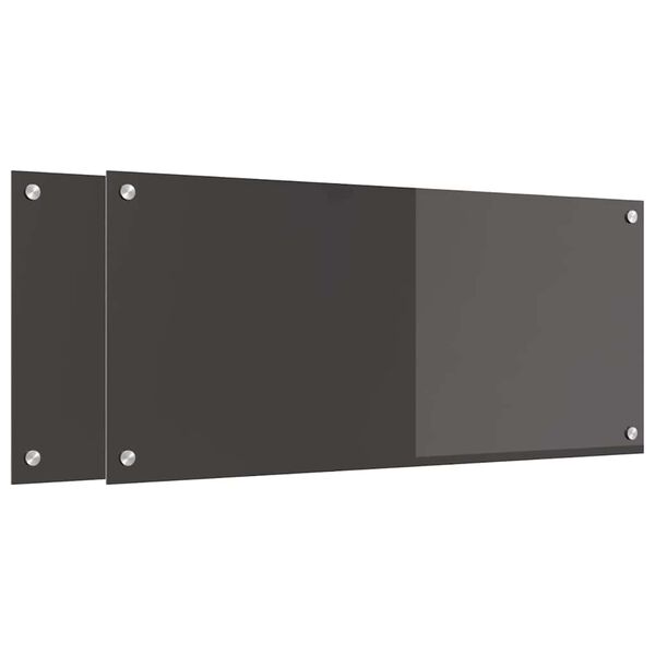 vidaXL Πίσω Πάνελ Κουζίνας 2 pcs Σκούρο Γκρι 90 x 40 cm