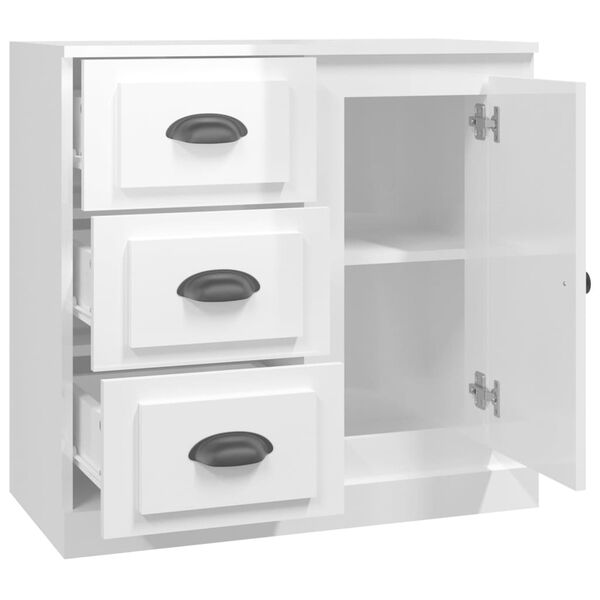 vidaXL Ντουλάπι Γυαλιστερό Λευκό 70x35,5x67,5 εκ. Επεξεργασμένο Ξύλο