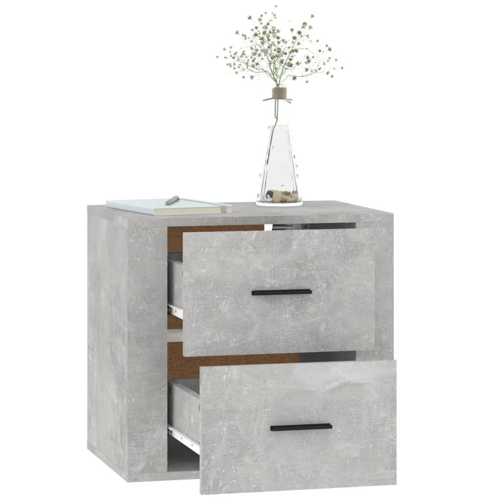 vidaXL Κομοδίνο Επιτοίχιο Γκρι Σκυροδέματος 50x36x47 εκ.