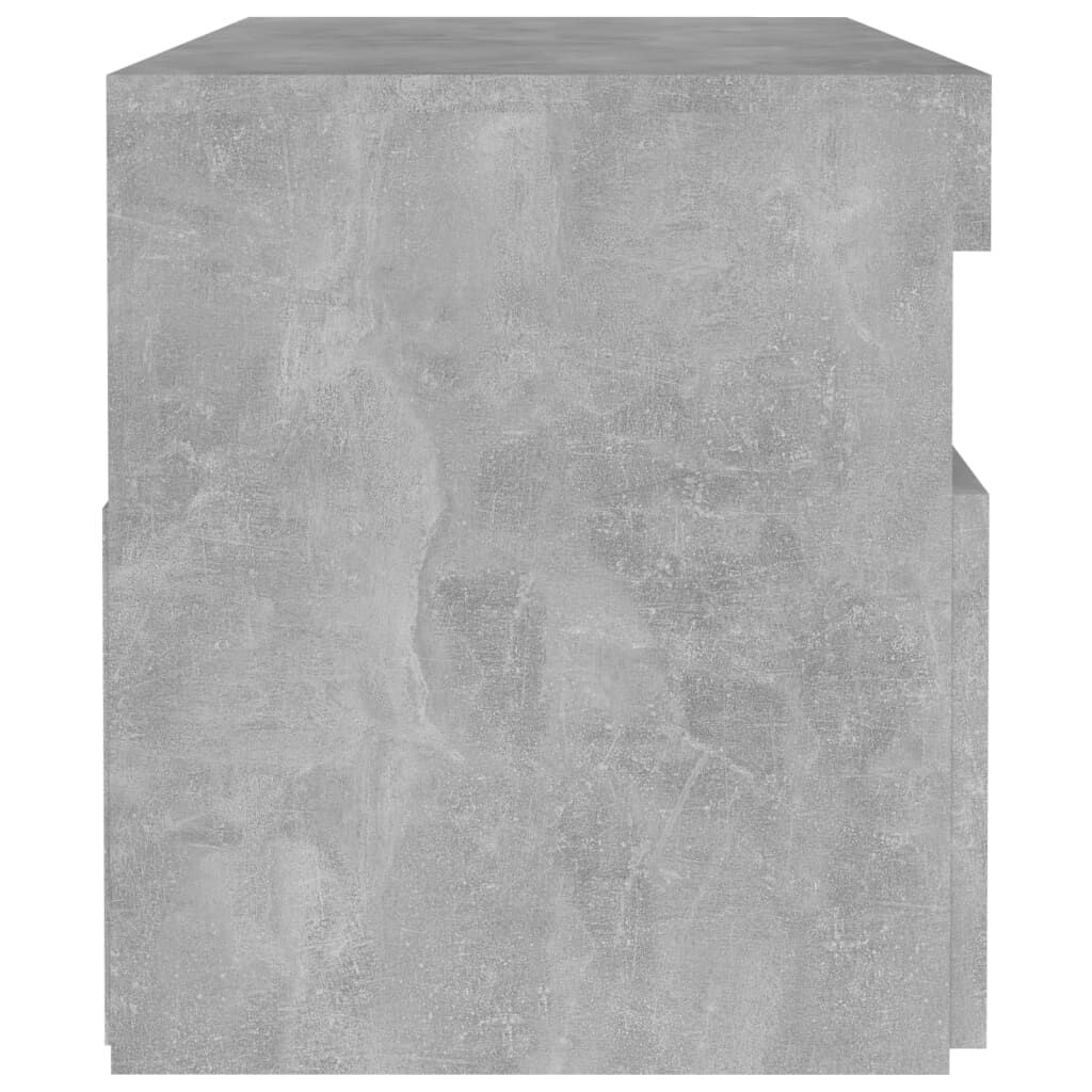 vidaXL Κομοδίνο με LED Γκρι Σκυροδέματος 60 x 35 x 40 εκ.