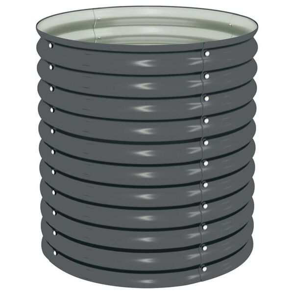 vidaXL Ζαρντινιέρα Υπερυψωμένη Γκρι 80x80x81 εκ. Γαλβανισμ. Χάλυβας