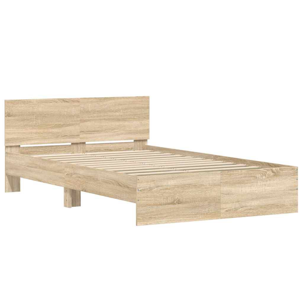 vidaXL Πλαίσιο Κρεβατιού με Κεφαλάρι Sonoma δρυς 120x200 εκ.