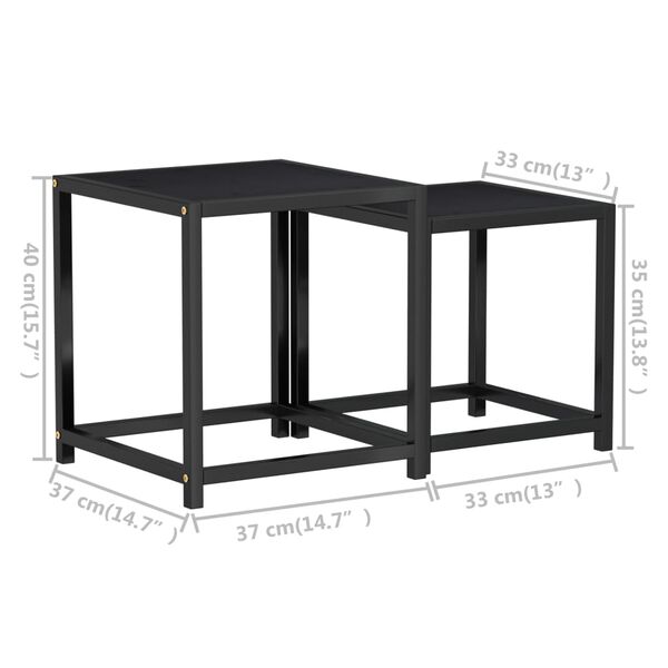 vidaXL Τραπεζάκια 2 τεμ. Μαύρα από MDF