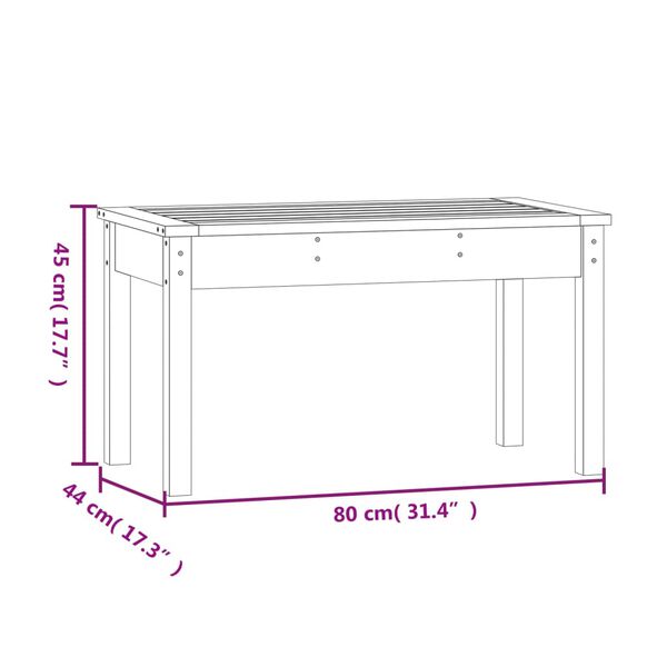 vidaXL Πάγκος Κήπου Μελί 80x44x45 εκ. από Μασίφ Ξύλο Πεύκου