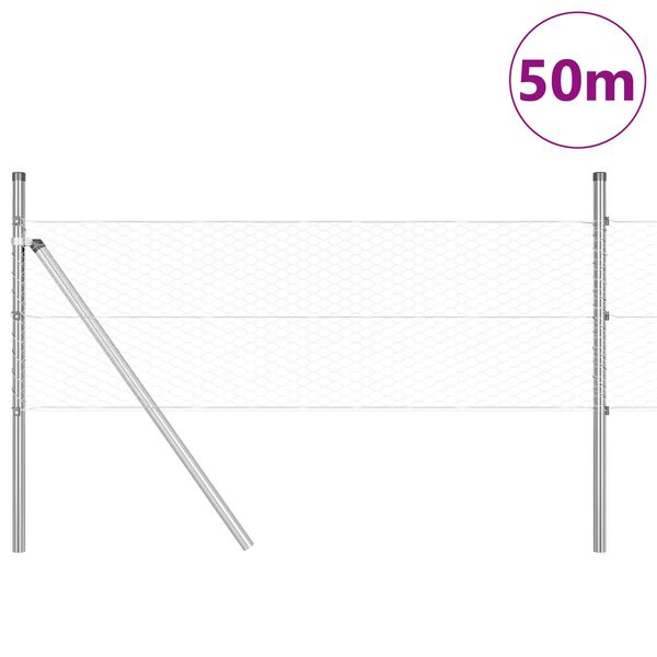vidaXL Φράχτης Εξαγωνικής Μορφής 0.4x50 μ Γαλβανισμένο Ατσάλι