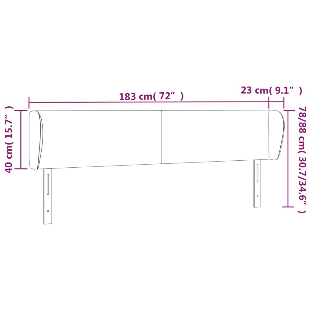 vidaXL Κεφαλάρι με Πτερύγια Κρεμ 183x23x78/88 εκ. Υφασμάτινο