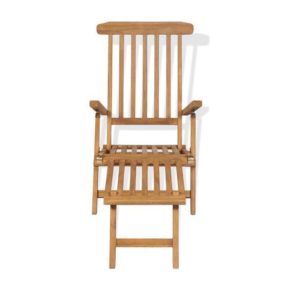 vidaXL Ξαπλώστρα με Υποπόδιο από Μασίφ Ξύλο Teak