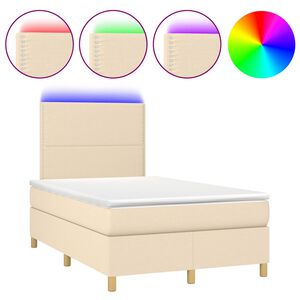 vidaXL &Kappa;&rho;&epsilon;&beta;ά&tau;&iota; Boxspring &mu;&epsilon; &Sigma;&tau;&rho;ώ&mu;&alpha; & LED &Kappa;&rho;&epsilon;&mu; 120x190 &epsilon;&kappa;. &Upsilon;&phi;&alpha;&sigma;&mu;ά&tau;&iota;&nu;&omicron;