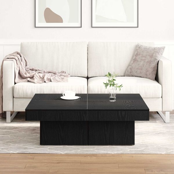 vidaXL Τραπέζι σαλονιού Μαύρο Δρυς 90x90x28 εκ. Φτιαγμένο από ξύλο