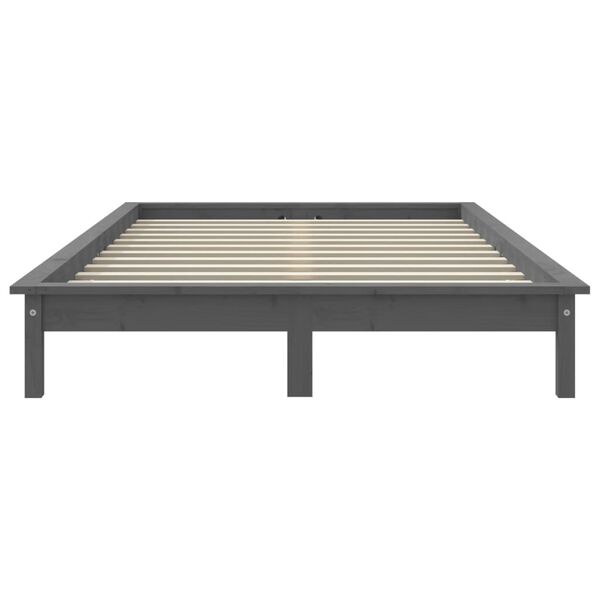 vidaXL Πλαίσιο Κρεβατιού Γκρι 160 x 200 εκ. από Μασίφ Ξύλο Πεύκου