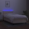 vidaXL &Kappa;&rho;&epsilon;&beta;ά&tau;&iota; Boxspring &mu;&epsilon; &Sigma;&tau;&rho;ώ&mu;&alpha; & LED &Kappa;&rho;&epsilon;&mu; 90x190 &epsilon;&kappa;. &Upsilon;&phi;&alpha;&sigma;&mu;ά&tau;&iota;&nu;&omicron;