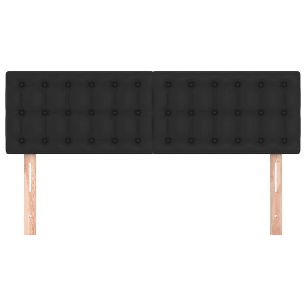 vidaXL Κεφαλάρια Κρεβατιού 2 τεμ. Μαύρα 72x5x78/88 εκ. Συνθετικό Δέρμα