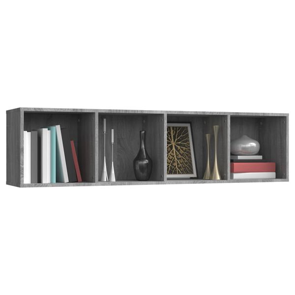 vidaXL Βιβλιοθήκη/Έπιπλο Τηλεόρασης Γκρι sonoma 143x30x36εκ Επεξ. Ξύλο