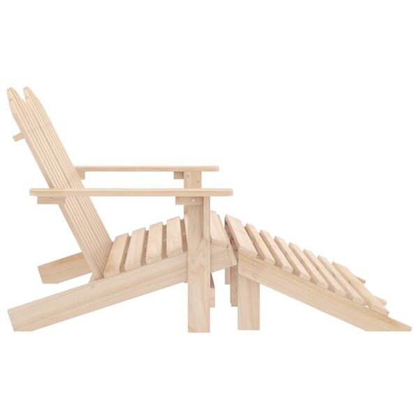 vidaXL Καρέκλα Κήπου Adirondack Διθέσια από Ξύλο Ελάτης & Υποπόδιο