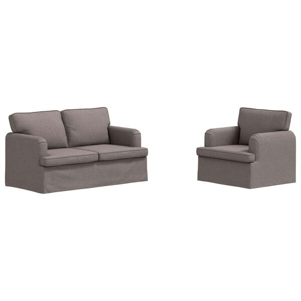 vidaXL &Kappa;&alpha;&nu;&alpha;&pi;έ&sigmaf; 2 pcs Taupe 144 x 80 x 85 &epsilon;&kappa; ύ&phi;&alpha;&sigma;&mu;&alpha;
