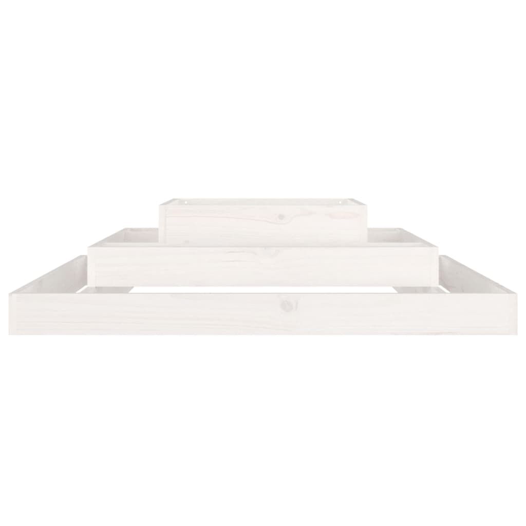 vidaXL Ζαρντινιέρα Λευκή 110 x 110 x 27 εκ. από Μασίφ Ξύλο Πεύκου