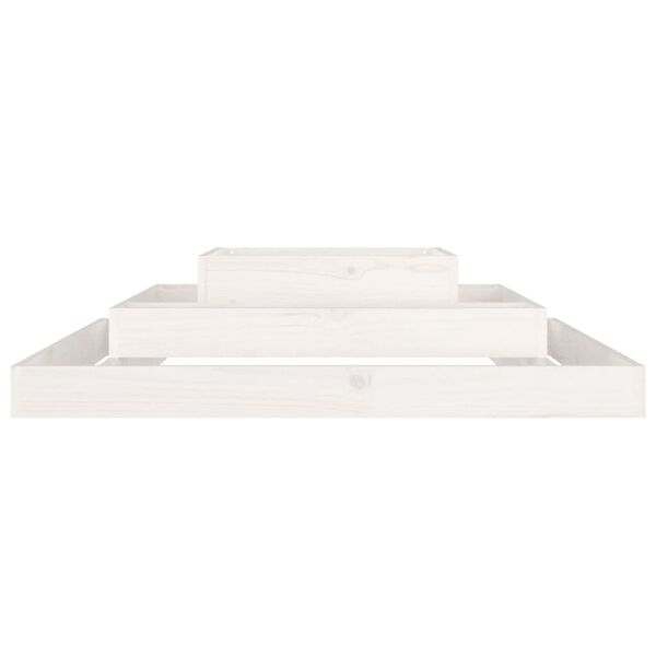 vidaXL Ζαρντινιέρα Λευκή 110 x 110 x 27 εκ. από Μασίφ Ξύλο Πεύκου