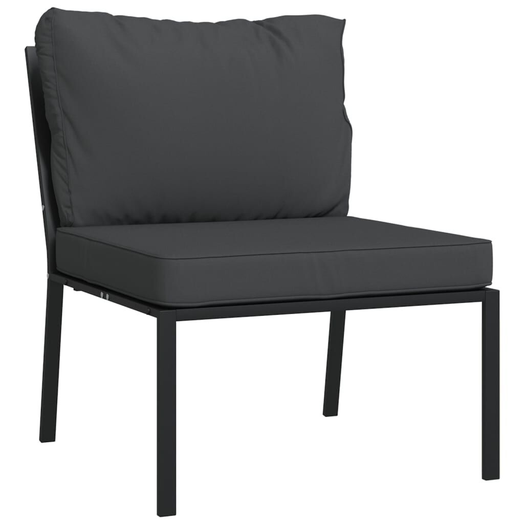 vidaXL Καρέκλες Κήπου 2 τεμ. 60 x 74 x 79 εκ. Ατσάλι με Γκρι Μαξιλάρια