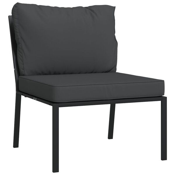 vidaXL Καρέκλες Κήπου 2 τεμ. 60 x 74 x 79 εκ. Ατσάλι με Γκρι Μαξιλάρια