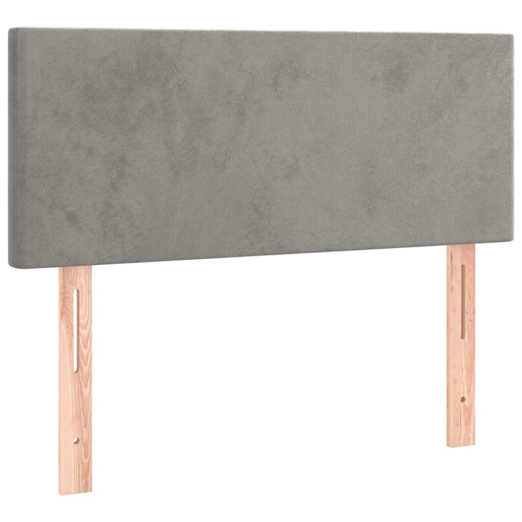 vidaXL Κρεβάτι Boxspring με Στρώμα Ανοιχτό Γκρι 100x200 εκ. Βελούδινο