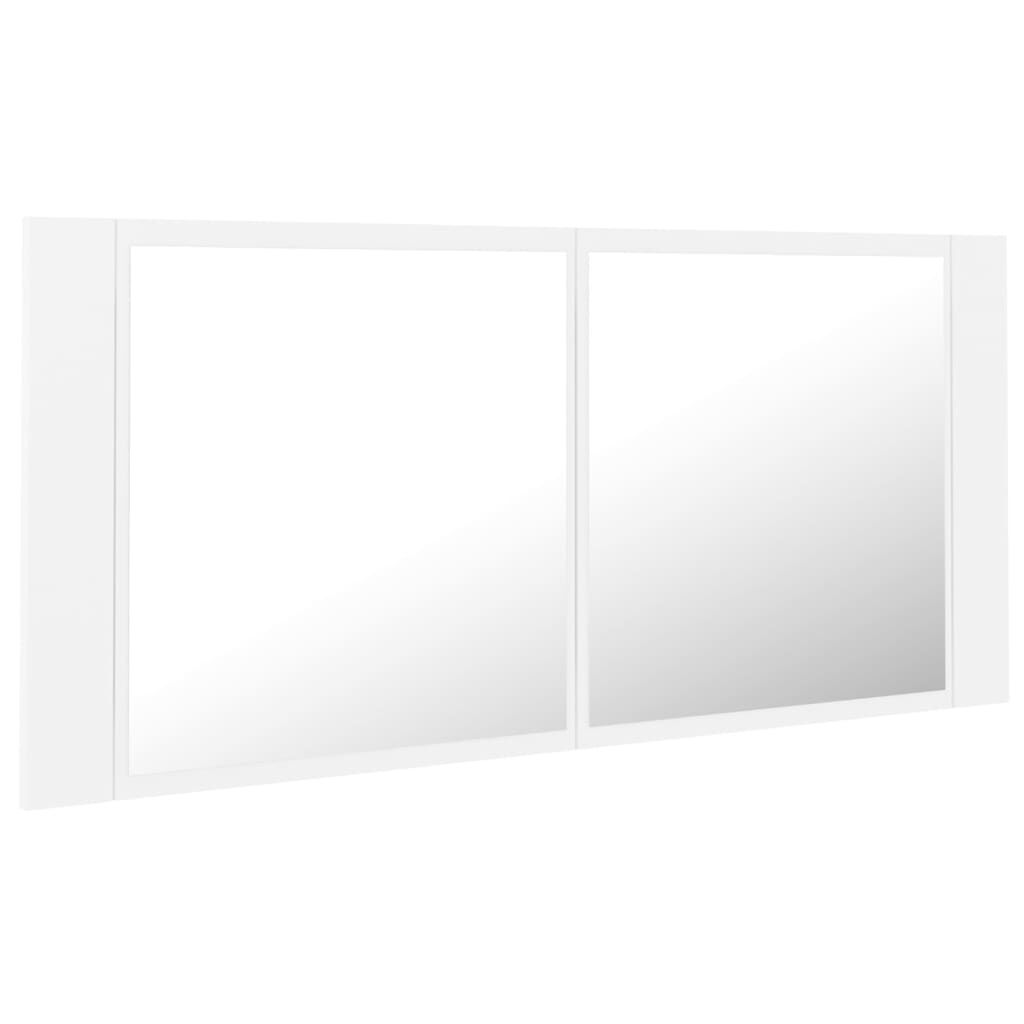 vidaXL Καθρέφτης Μπάνιου με Ντουλάπι LED Λευκός 100x12x45 εκ Ακρυλικός