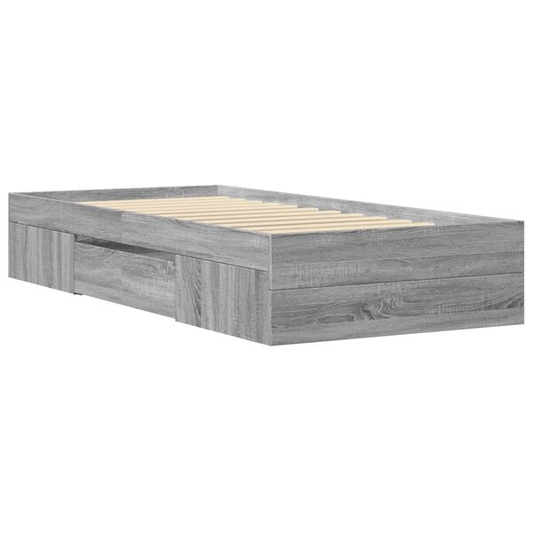 vidaXL Πλαίσιο Κρεβατιού Γκρι Sonoma 90 x 190 εκ. Επεξεργασμένο Ξύλο