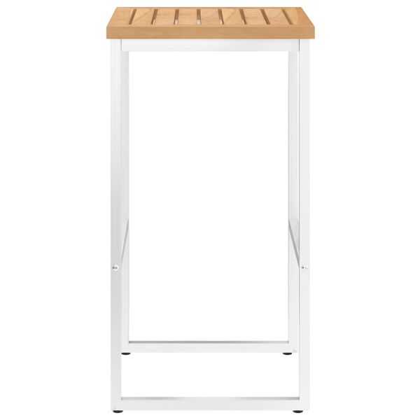 vidaXL Σκαμπό Μπαρ 2 τεμ. από Μασίφ Ξύλο Teak/Ανοξείδωτο Ατσάλι