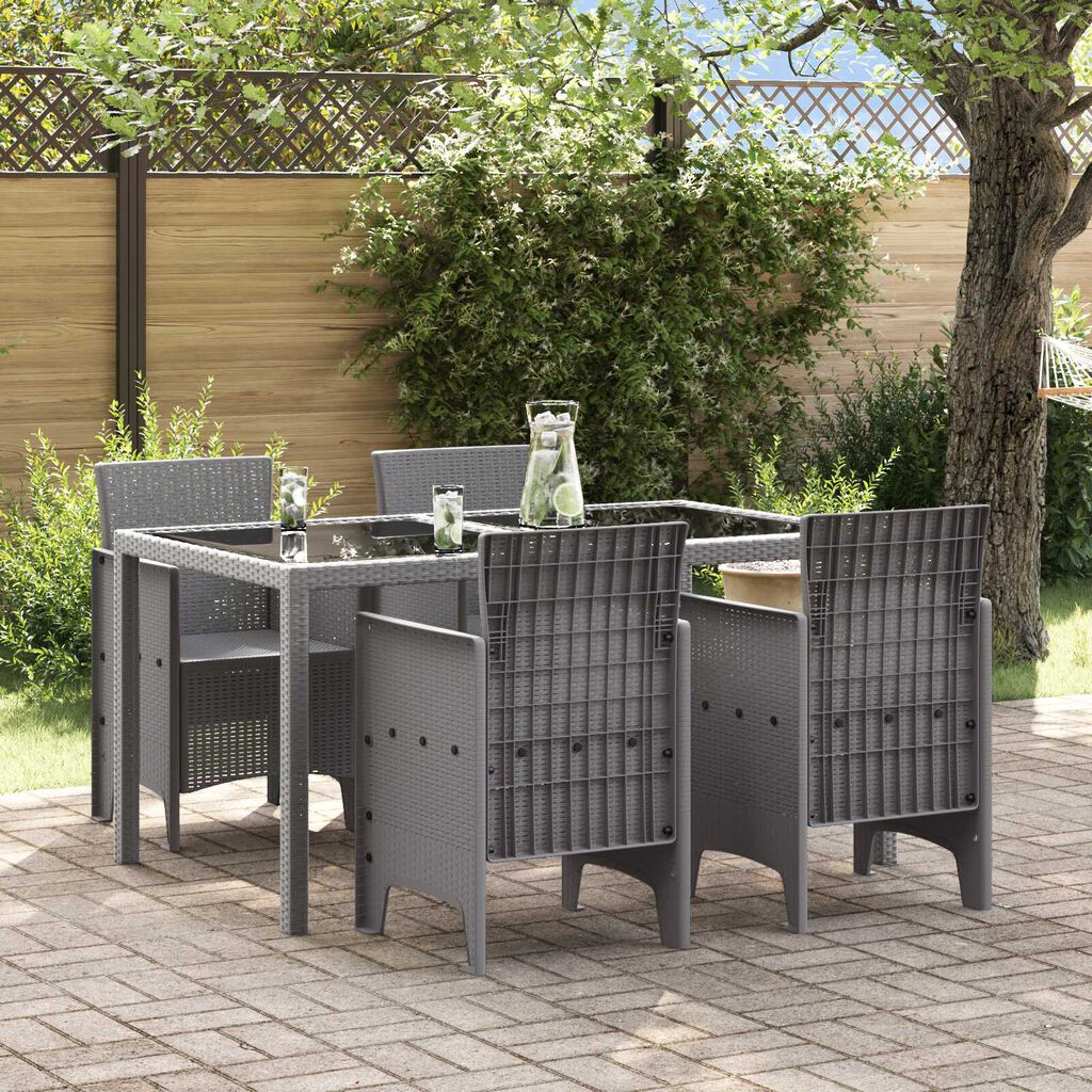 vidaXL Καρέκλες κήπου 4 pcs Ανοιχτό γκρι 53 x 49 x 85 εκ. Πλαστικό
