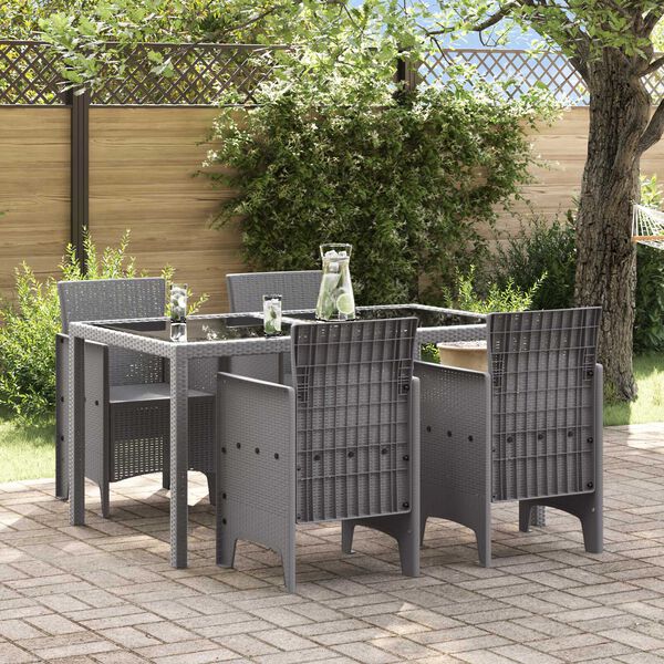 vidaXL Καρέκλες κήπου 4 pcs Ανοιχτό γκρι 53 x 49 x 85 εκ. Πλαστικό