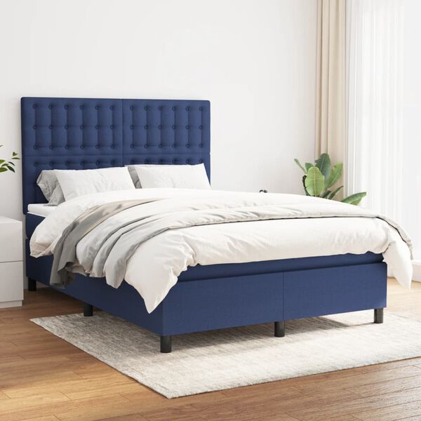 vidaXL &Kappa;&rho;&epsilon;&beta;ά&tau;&iota; Boxspring &mu;&epsilon; &Sigma;&tau;&rho;ώ&mu;&alpha; &Mu;&pi;&lambda;&epsilon; 140x190 &epsilon;&kappa;. &Upsilon;&phi;&alpha;&sigma;&mu;ά&tau;&iota;&nu;&omicron;