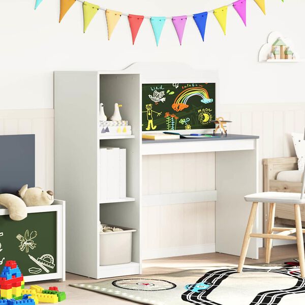 vidaXL Γραφείο Κιμωλίας με ράφι Λευκό και γκρι 120 x 45 x 118.5 εκ.