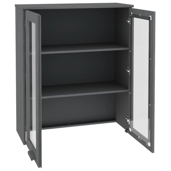 vidaXL Πάνω Μέρος Ντουλαπιού HAMAR Γκρι 85x35x100 εκ. Μασίφ Πεύκο
