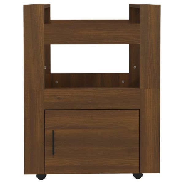 vidaXL Τρόλεϊ Κουζίνας Καφέ Δρυς 60x45x80 εκ. από Επεξεργασμένο Ξύλο